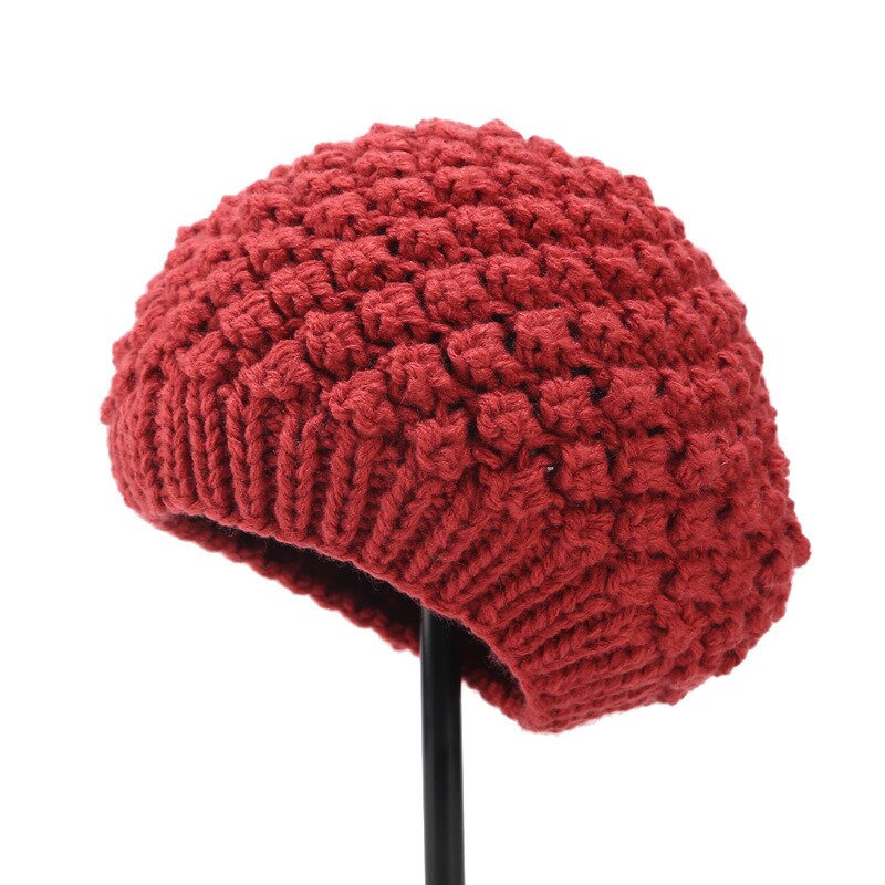 Hat #39 håndlavet ananas mønster baret retro græskar hat efterår og vinter vild varm maler hat: 3