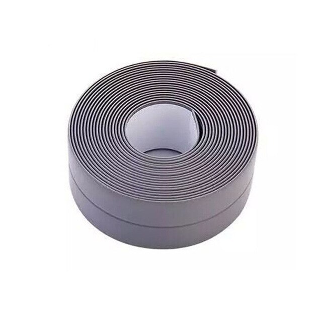 kitchen Sink Waterproof Tape Bath Sealing Strip Tape White PVC Self adhesive Waterproof Wall Sticker Tape Bathroom Kitchen Tapes: Gray