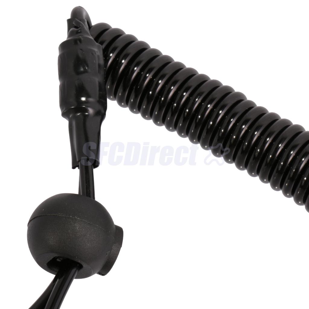 1.1M Retractable Coiled Fishing Lanyard Steel Wire Pier Rope Tether Black