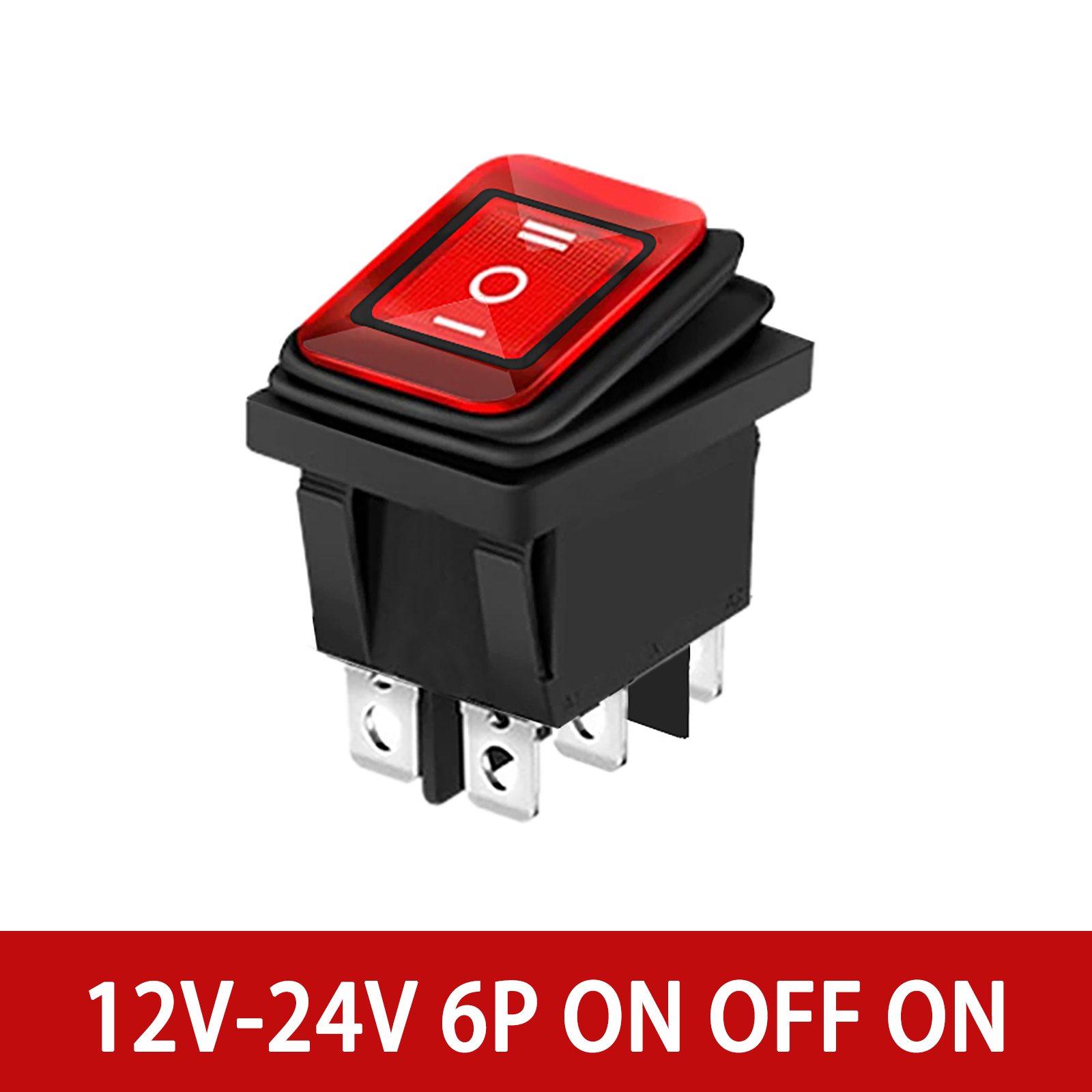 12V 24V / 110V 220V Waterdichte Tuimelschakelaar Rood/Groen Led Licht Verlicht 4 Pinnen 2 Positie/6 Pinnen 3 Stand Tuimelschakelaar: GRIJS