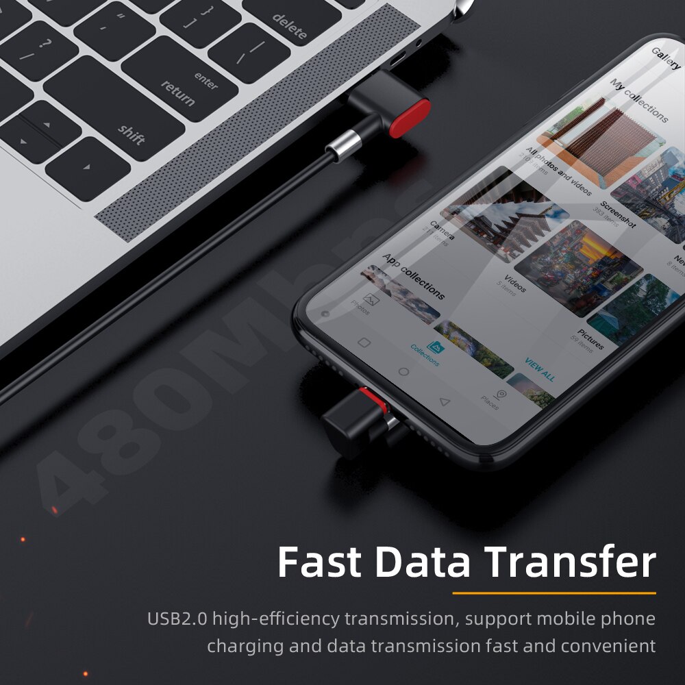 2.4A USB Tipo di Cavo C per Samsung S10 S20 180 ° Angolo di Veloce di Ricarica micro USB Cavo C per Xiaomi huawei Cavo Dati USB Del Telefono mobile