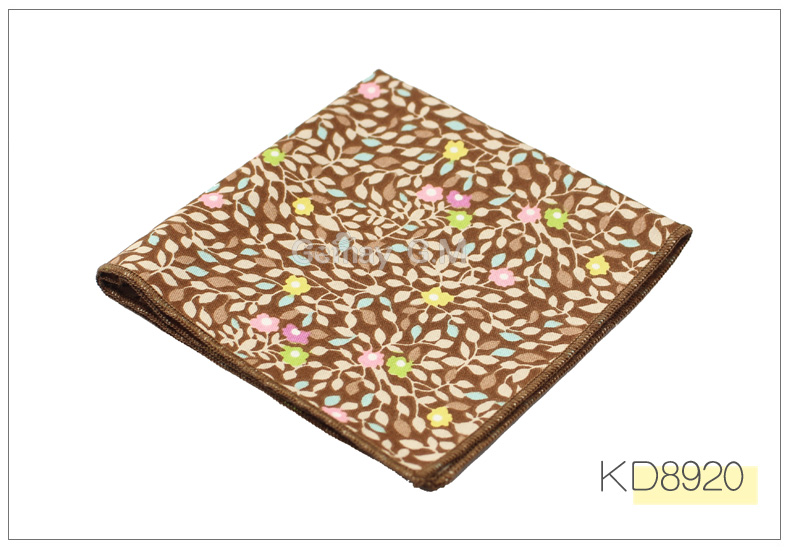 Merk casual heren katoenen zakdoeken geweven bloemenprint pochet heren bruiloft feest zakdoek zachte handdoeken zakdoek: Kd8920