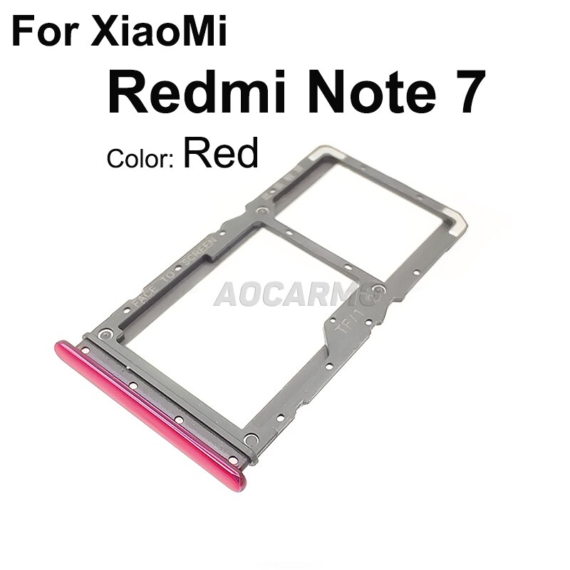 Aocarmo para XiaoMi Redmi Nota 7 / 7 Pro 7pro bandeja de tarjeta Sim MicroSD SD recambio de soporte de ranura parte