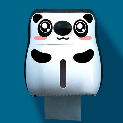 Penguin Toilet Paper Holder Portable Waterproof Wall Mounted Storage Box Tray Tissue Box Organizer Bathroom Accessories: Panda