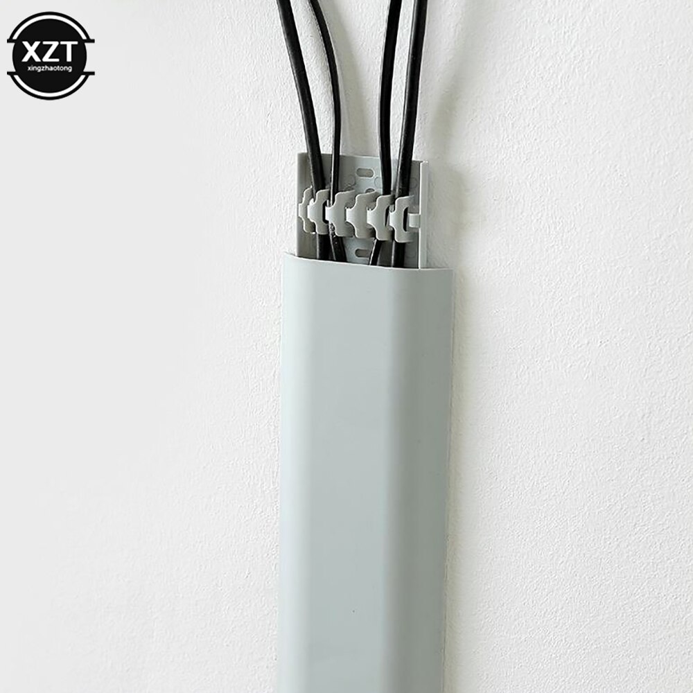 Wall Network Cable Routing Device Tv Cable Cover Trough Invisible Shielding Power Wire Cover Nail Free Wire Storage Organizer: sky blue