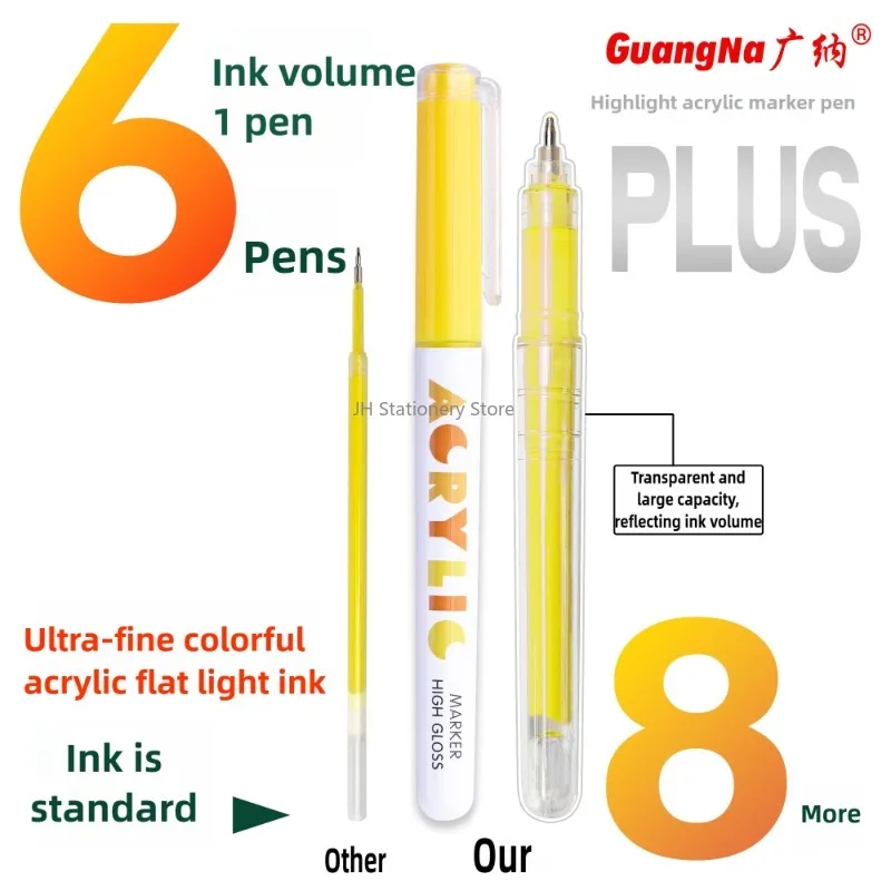 GUANGNA 168/12 Colors Direct Liquild Acrylic Gel Pen Large Capacity Highlight Morandi Multicolor Marker Pen School Stationery