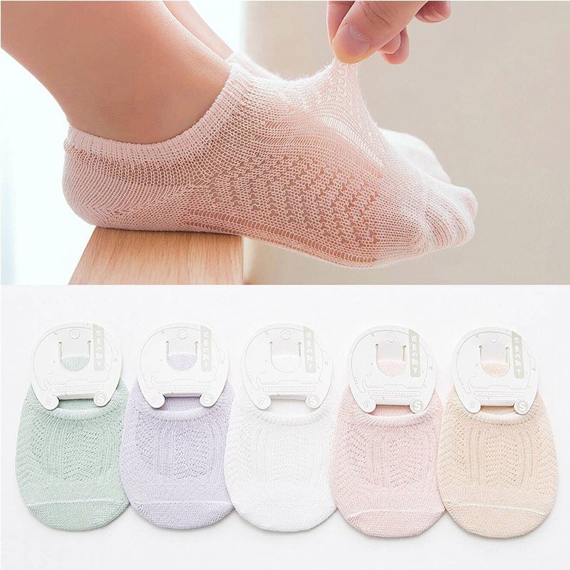 5 pares meias de bebê verão malha fina bebê menino menina meias algodão respirável crianças shory meias: style4
