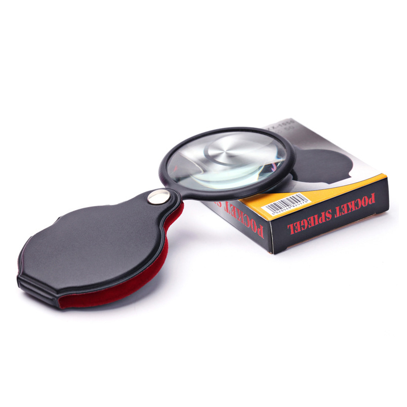 10-fache Klapplupe, tragbare Handlupe, Mini-Taschenlupe, Schmuck, Leselupe, Brille für ältere Menschen, 50/60/70 mm