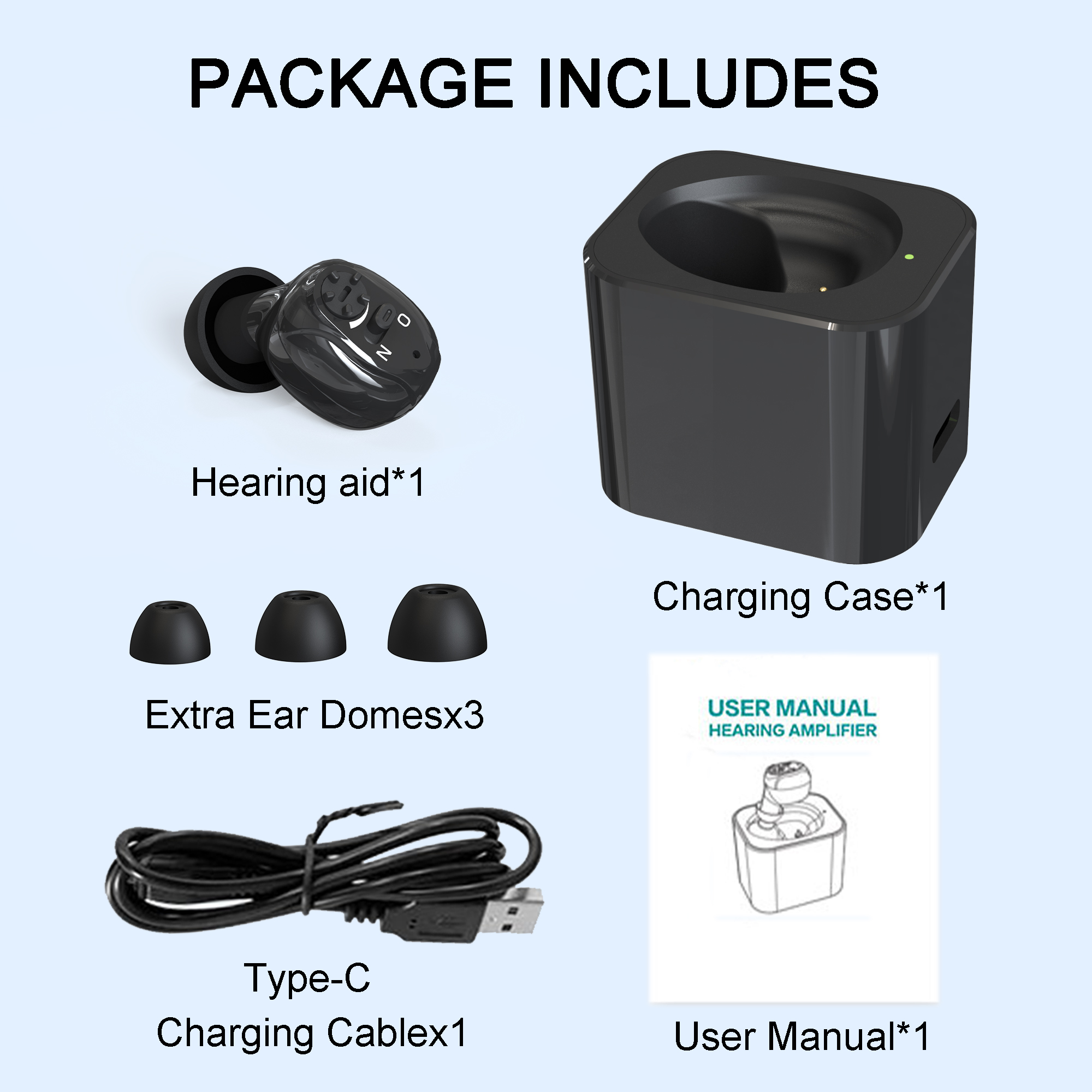 Rechargeable Hearing Aids for Seniors with Hearing loss, Easy Volume Control Hearing Headphones hearing aids for deafness