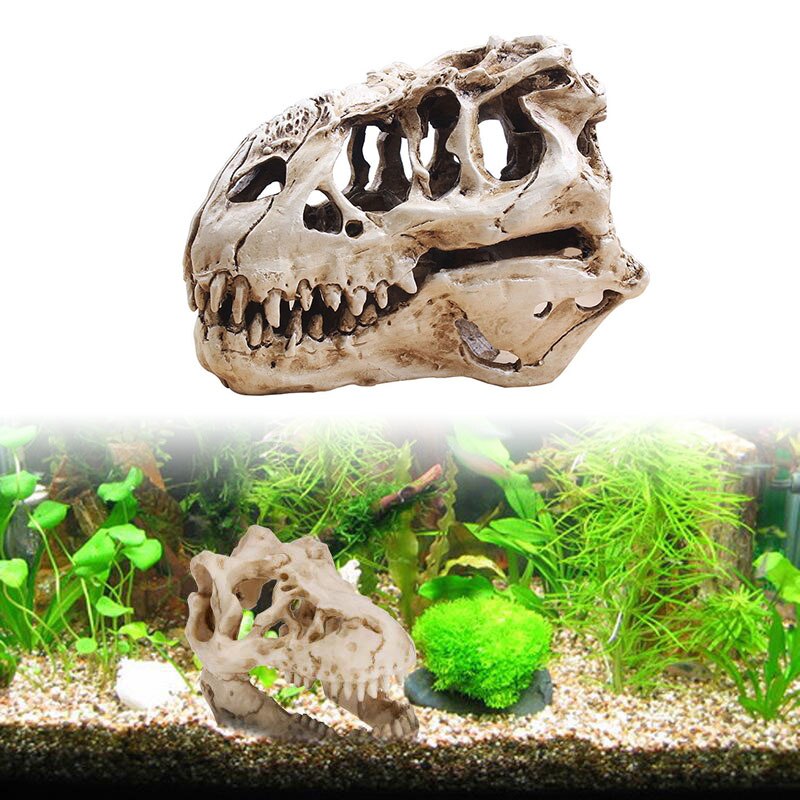 Aquarium Decoraties Levensechte Tyrannosaur Schedel Skelet Fossiele Unieke Collectibles T-Rex Schedel Home Decor Standbeeld Craft