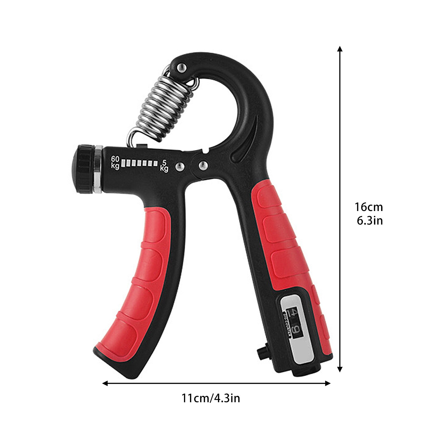Grip Strength Device Portable Fitness Equipment Trainer Durable 5KG-60KG Countable Finger Rehabilitation Training: Red