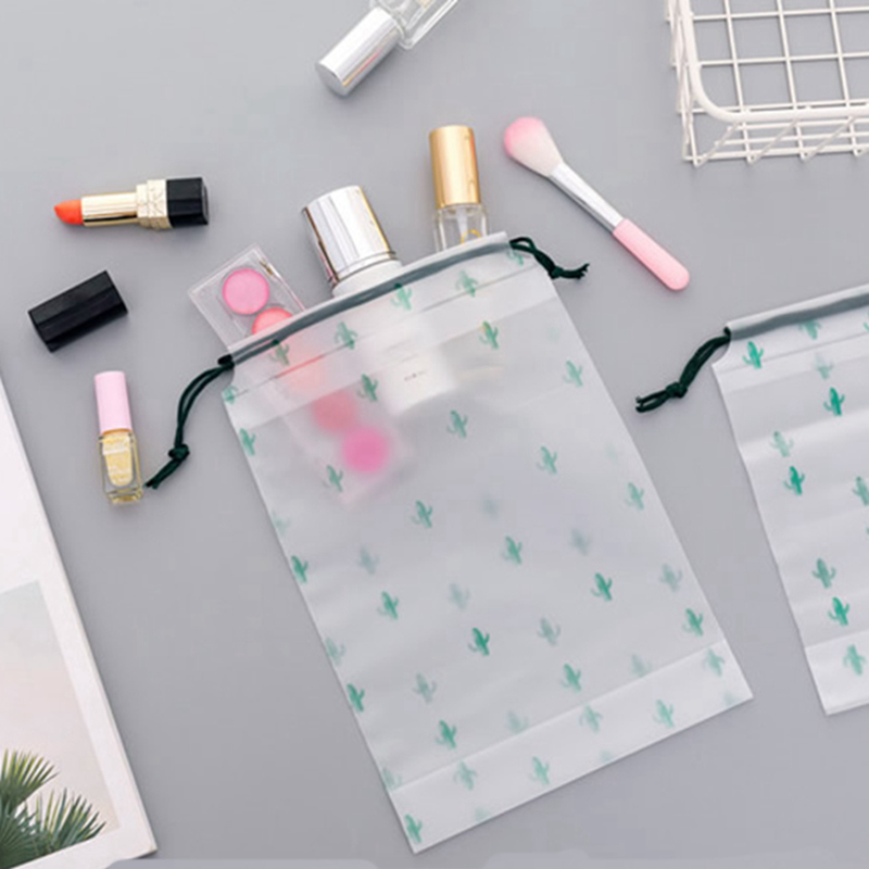 Pflanze Kaktus transparent Reise Kosmetik Tasche Machen fallen Frauen Wasserdicht machen-hoch Schönheit Waschen Organizer Toilettenartikel Lagerung Bausatz Kasten