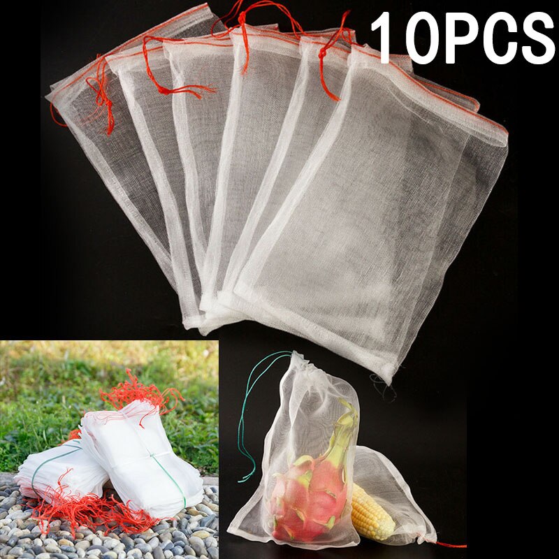 10Pcs/set Eco-Friendly Reusable Mesh Grocery Fruit Vegetable Food Storage Bags