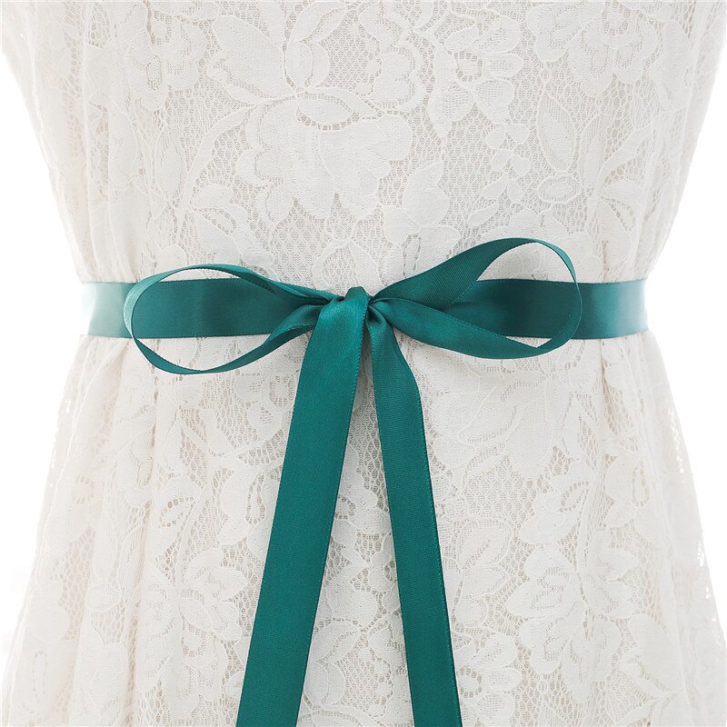 Cinturón de boda de perlas hecho a mano de diamantes de imitación vestido con cinturón Ceñidor accesorios de novia baratos: Green