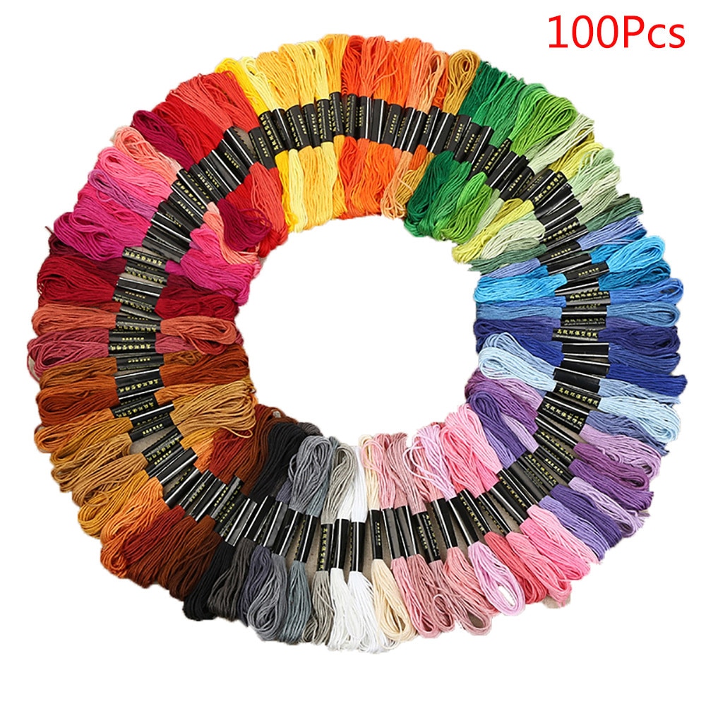 100 Kleuren Hand Breien Borduurgaren Premium Regenboog Kleur Borduurgaren Kruissteek Threads DIY Vriendschap Armbanden