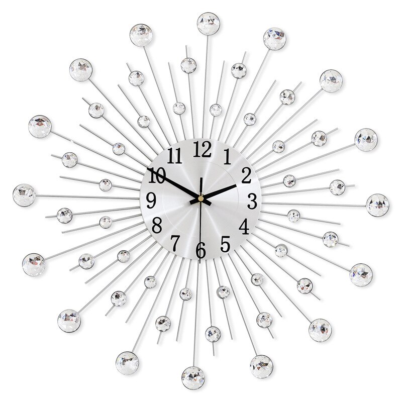 Gypsophila Diamant Wanduhr Schmiedeeisen Uhr Europäischen Stil Kreative Dekoration Uhr Jahrgang Metall Kunst Wanduhr