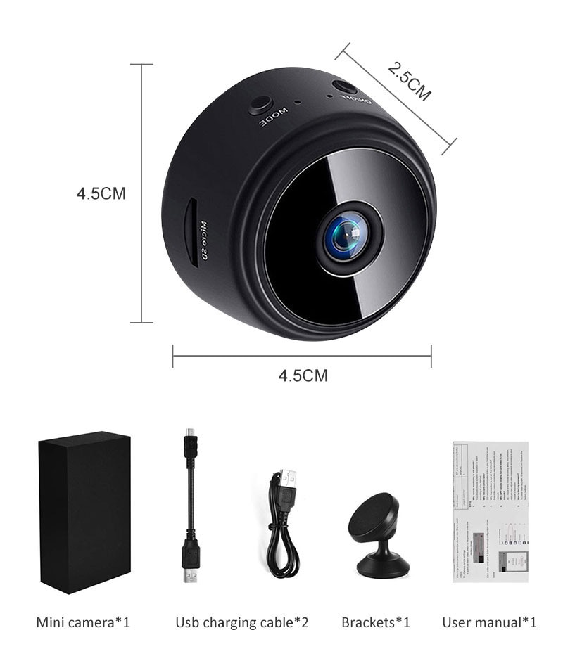 A9 1080P Full Mini IP WIFI Camera Support TF Card Home Security DVR Night Smart Home Portable Wireless Remote Camera