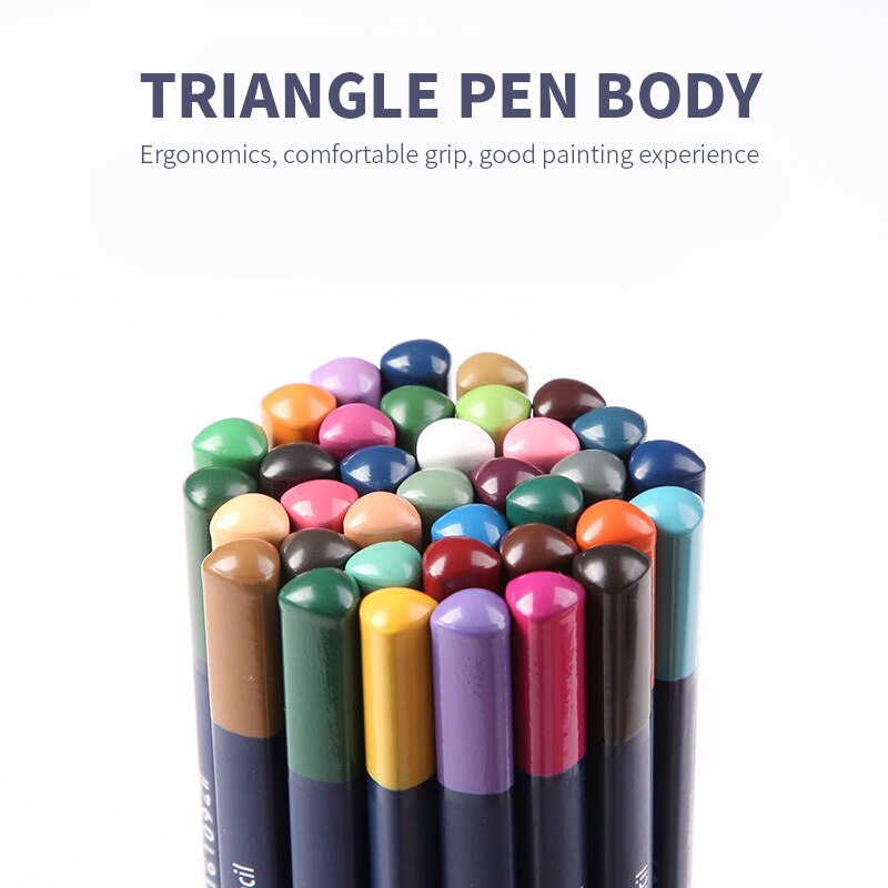 GIORGIONE 72 Color Water Soluble Colored Pencil Set Wooden Triangle Pen Body Thick Lead Artist Drawing Watercolor Paint Supplies