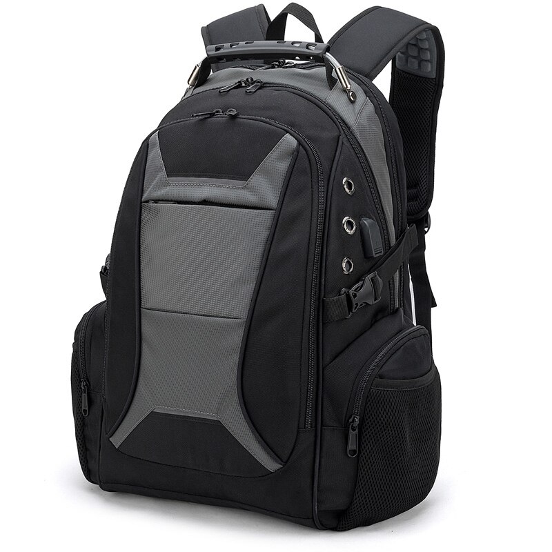 40L Large Capacity Backpack Men Multi Layer Pocket Backpack Business Bag Anti-theft Laptop Back Pack Travel Bagpack mochila: Black