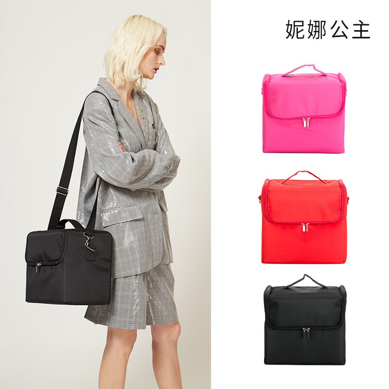 Vrouwen Make-Up Organisator Grote Capaciteit Multilayer Clapboard Cosmetische Bag Case Schoonheidssalon Tattoos Nail Art Tool Bin