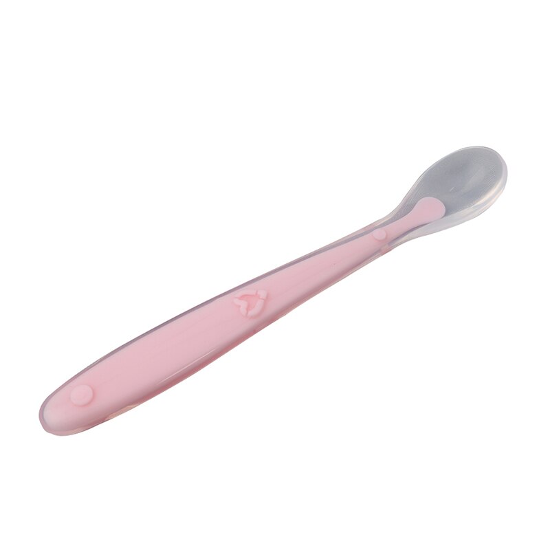 Baby Spoon Tableware Fork Set Utensil Safety Dinnerware Infant Solid Feeding Flatware For Baby Feeding Spoons: pink