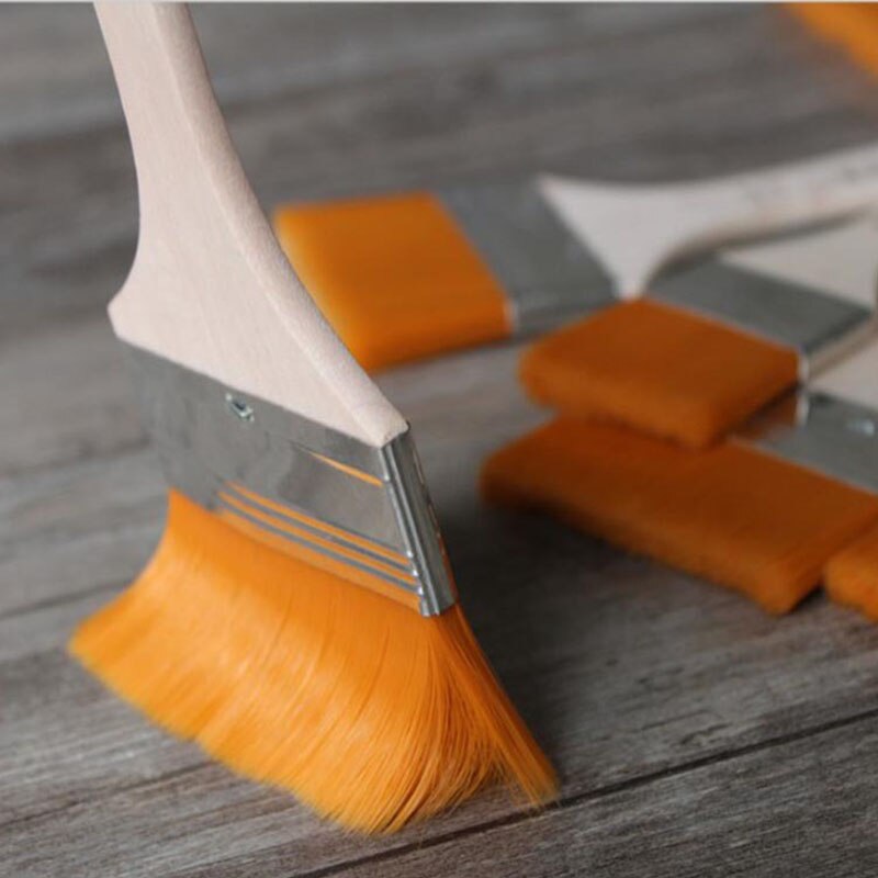 Multi-purpose5 # Houten Handvat Nylon Borstel Lijn Verf Olieverf Bodem Borstel Lijm Dust Cleaning Tool Borstel