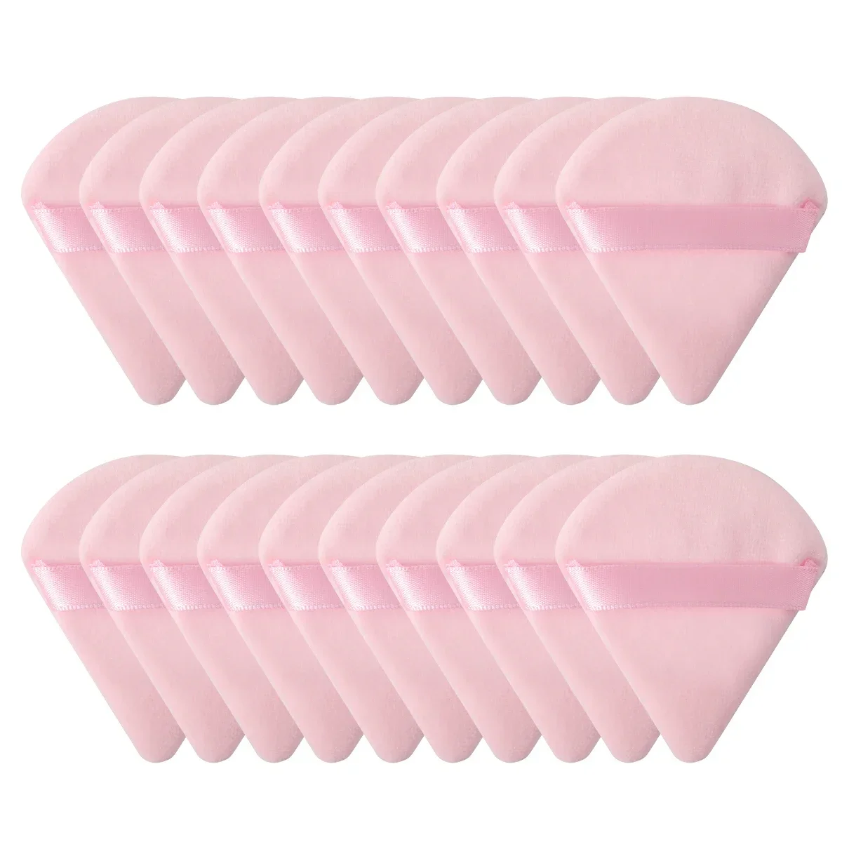 10/20Pcs Triangle Velvet Powder Puff Pizza Flours Mini Face Makeup Sponge Cosmetics Washable Lightweight Makeup Tool: Pink