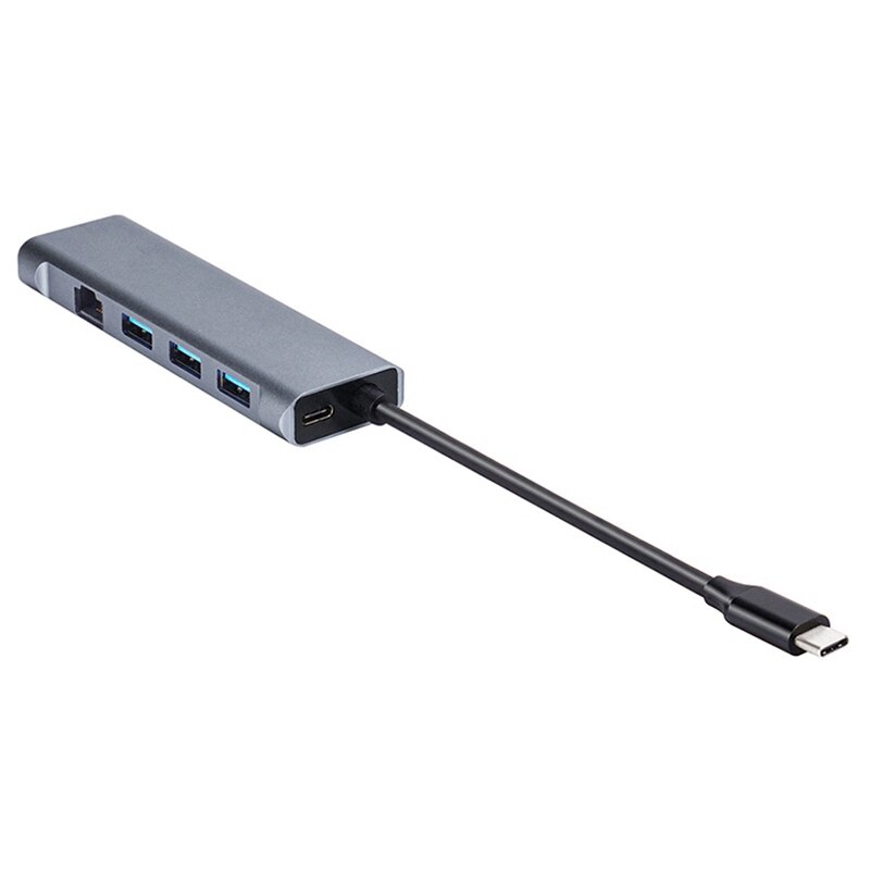 Usb c-keskitin usb-tyypin c-sovittimen telakointiasema, jossa 4k hdmi pd lataus gigabit ethernet usb 3.0 porttia varten: Default Title