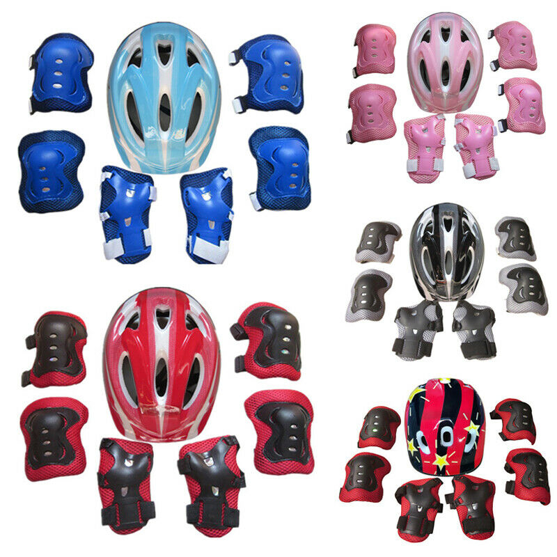 Garçons et filles BMX enfants Skate cyclisme vélo casque de sécurité genou coudière 7 pièce/ensemble