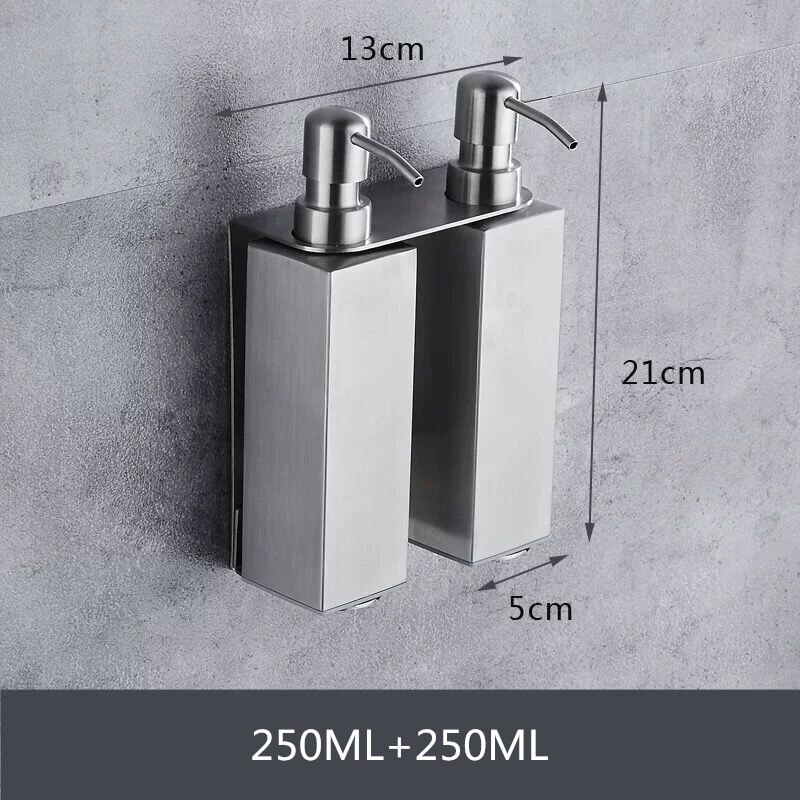 LIUYUE Soap Lotion Dispensers Black Stainless Steel Bathroom Accessories Square Bottle For Kitchen Sink Soap Lotion Dispenser