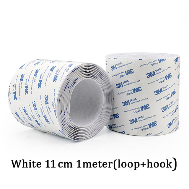 1Meter/Pairs Strong Self adhesive Hook and Loop Fastener Tape nylon sticker velcros adhesive with Glue for DIY 20/25/30/38/50mm: White 11cm