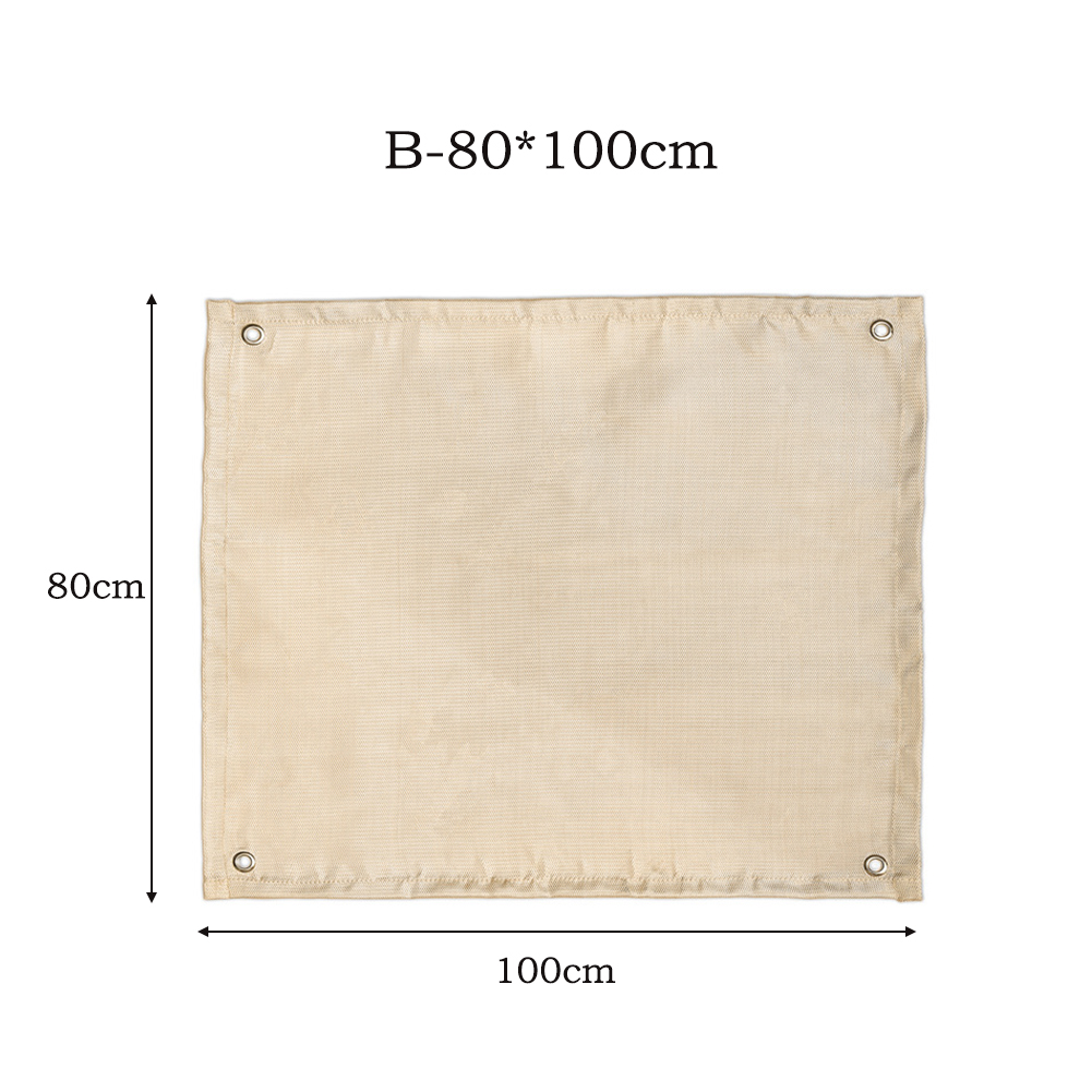 Udendørs camping brandsikkert stof brandhæmmende tæppe picnic grill beskyttelsesmåtte termisk resistent stof picnic bålmåtte: 80 x 100cm