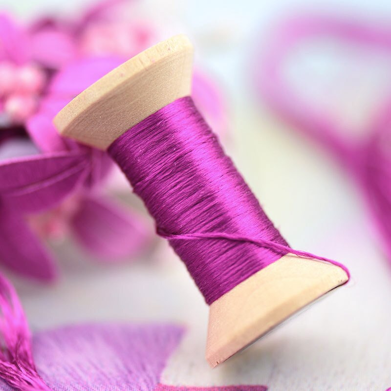 Handmade embroidery embroidery thread spool / silk embroidery thread / wrapped silk silk thread / rose purple / each 20 meters: 7