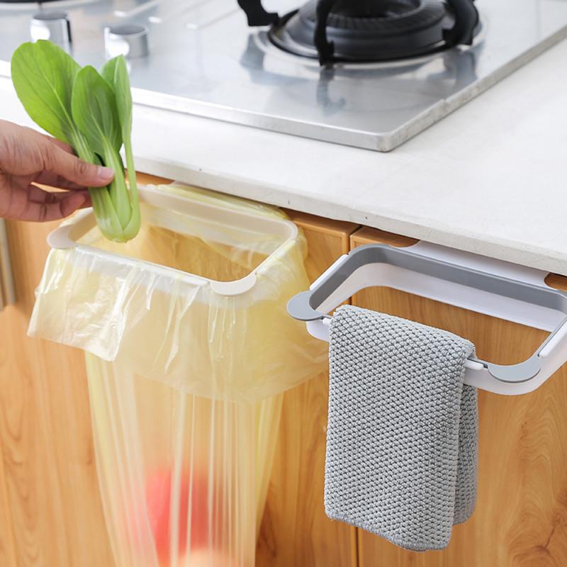 Garbage Bag Bracket Waste Bins Hanging Garbage Bag Holder Kitchen Cupboard Stand Trash Storage Rack Bracket Trash Can