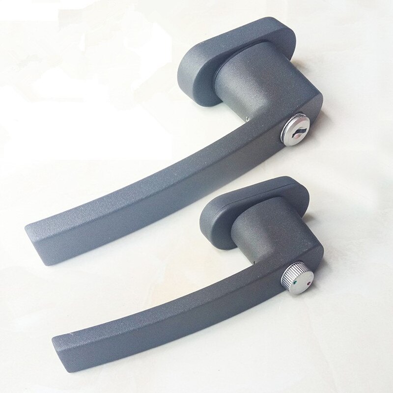 Gray Plastic Steel Door double-sided Handle sliding push door handles 55-65MM with lock