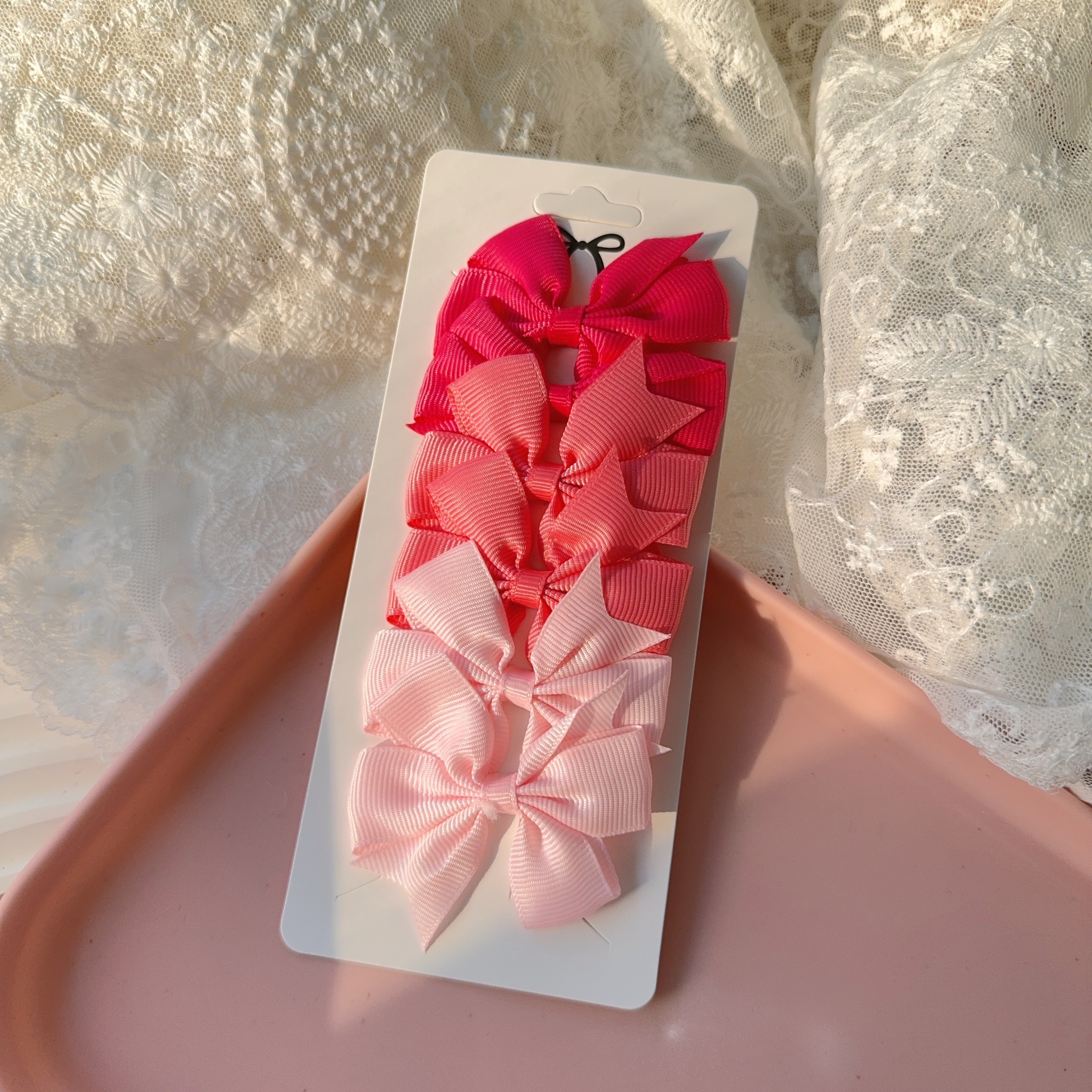 6-10 Uds. Pinzas para el cabello con lazo bonito para niñas, pinzas para el pelo con lazo colorido, pasadores hechos a mano, accesorios para el cabello para niños: Gris