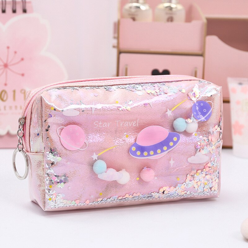 Miyahouse Quicksand maquillage sac Laser Sequin femmes fermeture éclair cosmétique organisateur stockage voyage Portable beauté lavage pochette étui sac: 5107-2