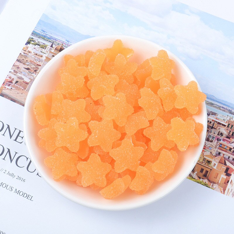 10 Stks/zak Slime Filler Levert Speelgoed Ster Diy Mini Pretend Ster Snoep Slime Accessoires Filler Voor Pluizige Clear Crystal Slime: orange