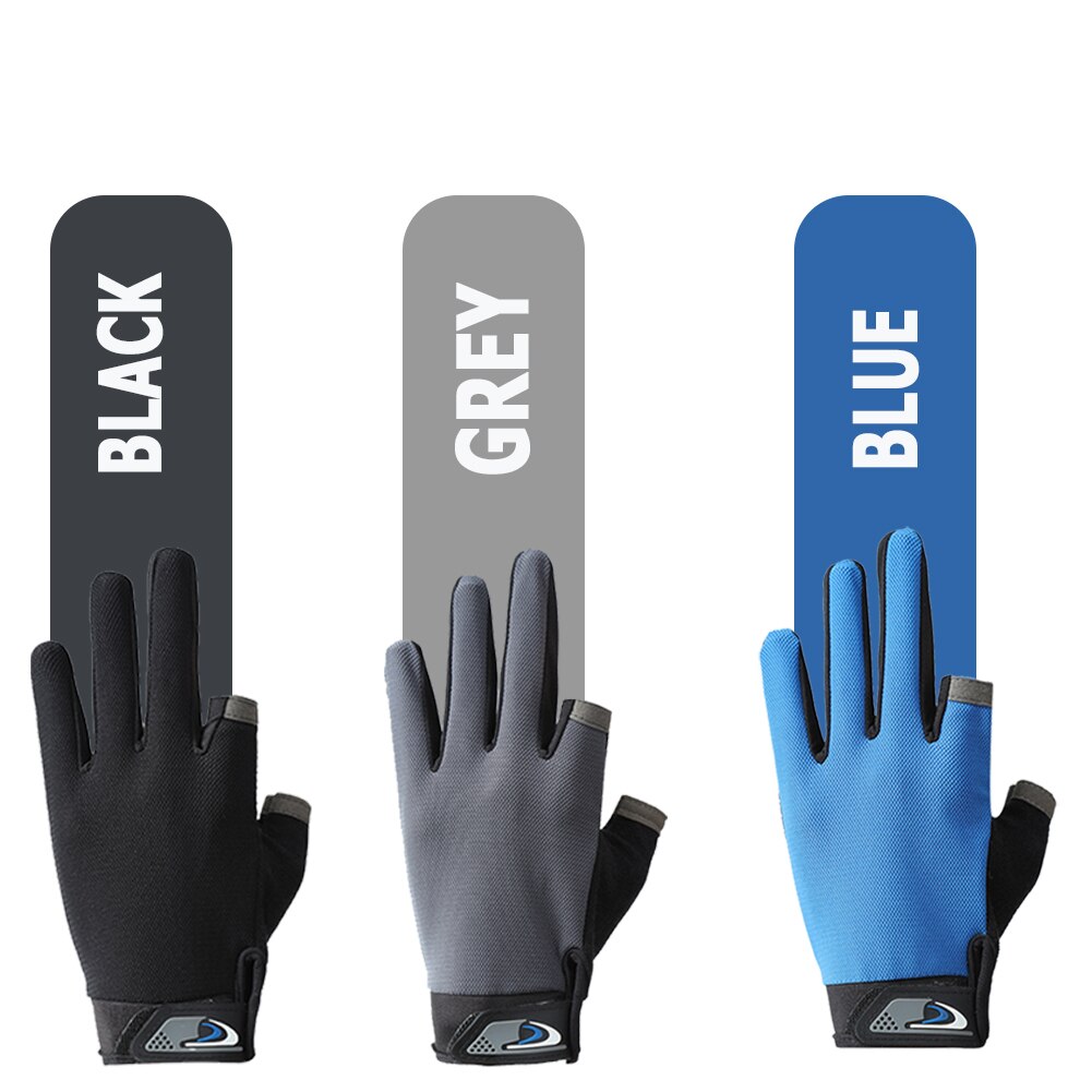 Gants de pêche respirants pour hommes et femmes, 1 paire, antidérapants, coupe à 2 doigts, sport en plein air, Fitness, cyclisme, mitaines, équipement de pêche