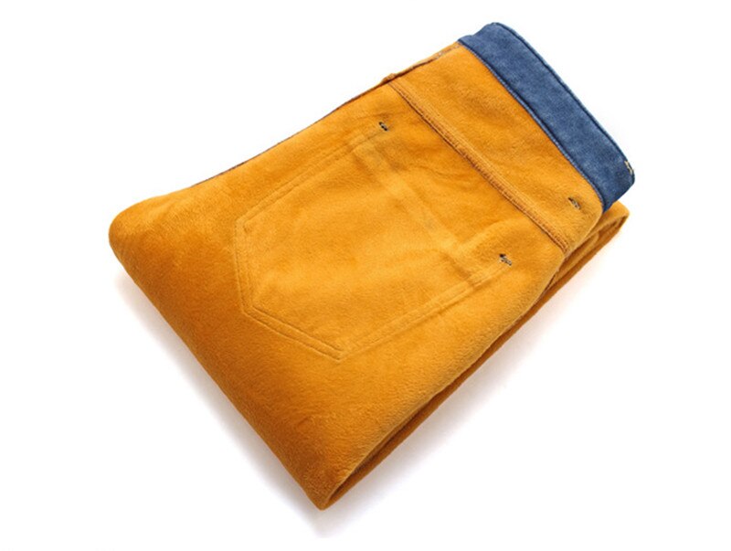 Spijkerbroek heren katoen vintage fluweel coole broek herfst & winter warme dikke denim jeans blauwe broek lange rechte broek