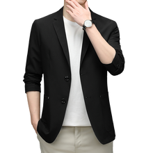 Brand Spring Autumn Men Blazer Slim Fit Black Blue Jacket Business Casual Suit Coat Male