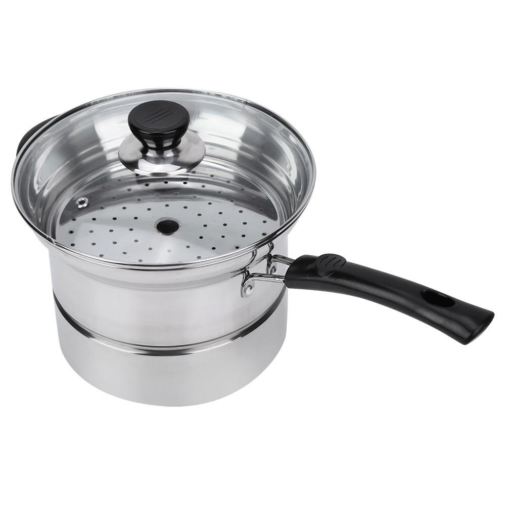 201 Stainless Steel Nonmagnetic Non-stick Stockpot Cookware with Glass Lid Milk pot