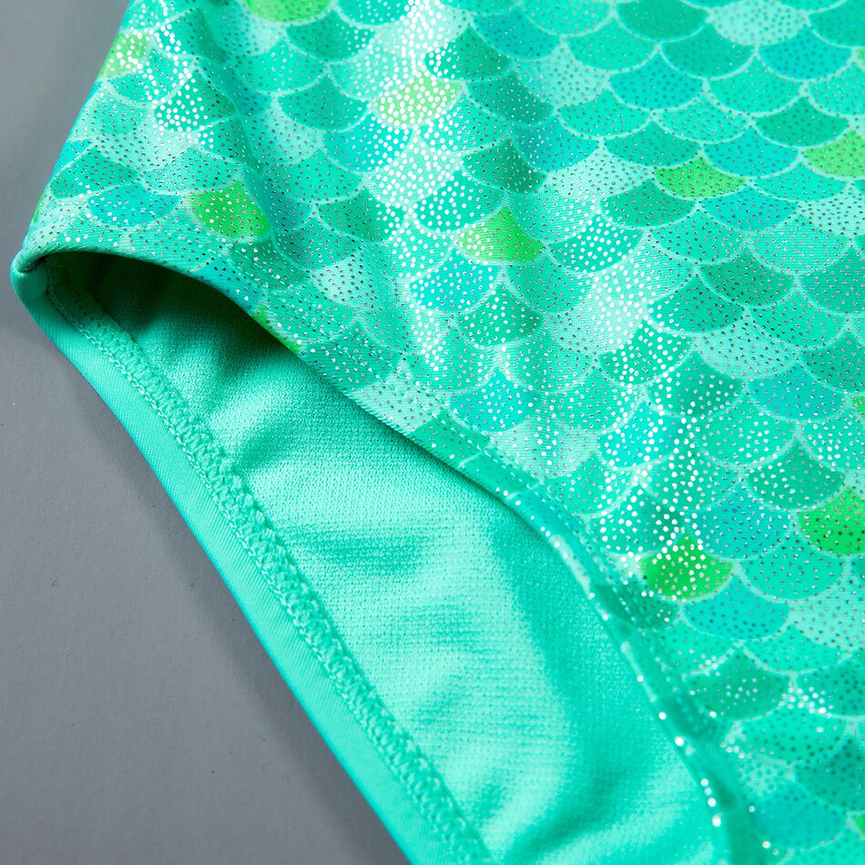 Girls Swimsuit 3-16Years Large Green Mermaid Swimwear For Children One Piece Teenager Girls Bathing Suit ST199