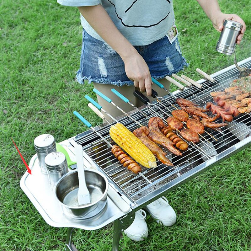 Rostfritt stål grillgrill lätt att installera aluminiumlegering lagringskort grilltillbehör material bord lagringskort