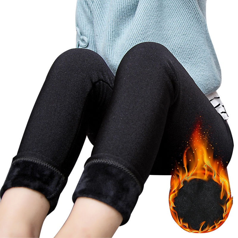Warme Samt Winter Leggins Für Mädchen freundlicher Elastische Taille Glanz Hosen Jungen Hosen freundlicher Getry Gamaschen