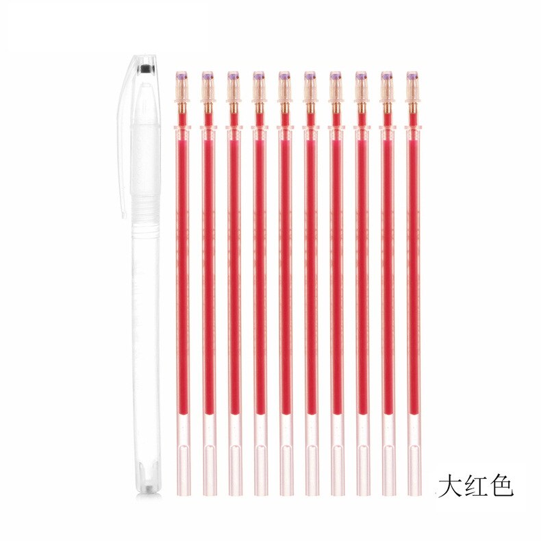1Set = 10 Uds marcadores para tela lápiz calor de alta temperatura desapareciendo marcador plumas desaparecer de las líneas de dibujo Accesorios: Redd 10Pcs
