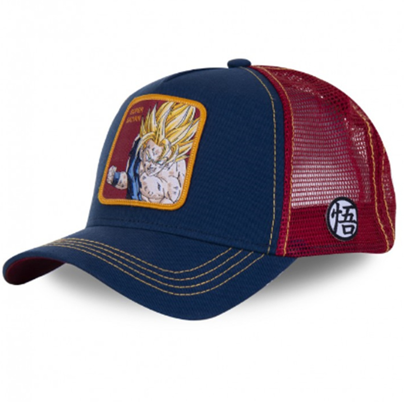 TAZ-gorra de béisbol de algodón para hombre y mujer, gorro de malla con estampado de Dragon Ball, malla transpirable, Hip Hop, unisex: Super Saiyan