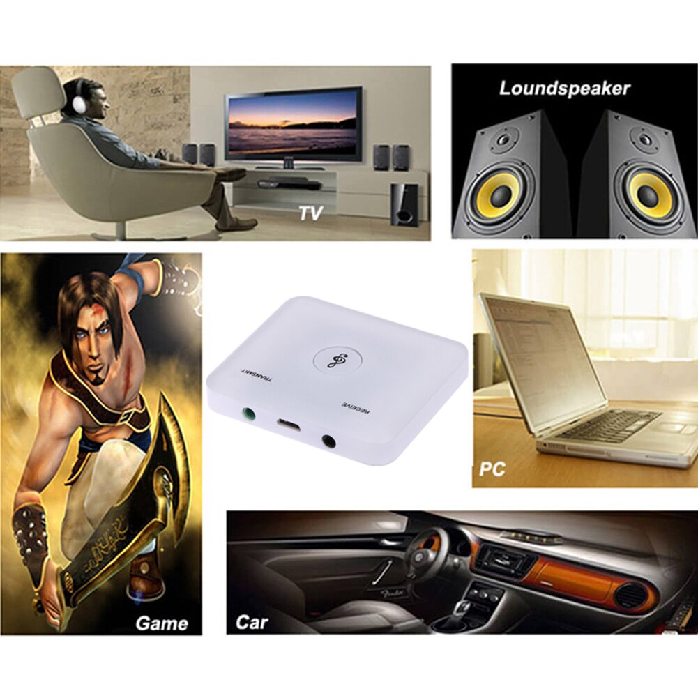 HIFI Wireless Bluetooth 2 in1 Audio Transmitter Receiver 3.5MM RCA Music Adapter Support AUX OUT Earphone for cellphones