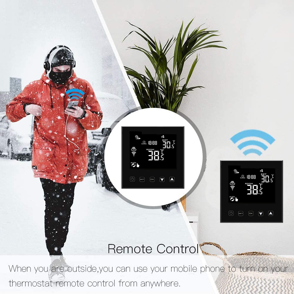 WiFi Smart Thermostat Control Water Valve, for Water Heating, Electric Heat Actuator, 7 Days Programmable Digital Thermostat