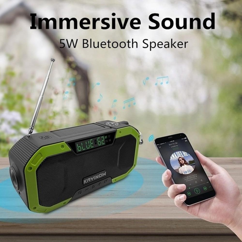 SOS Solar AM/FM Powerbank Outdoor Portable Reading Lamp Emergency Hand Crank Smart Bluetooth Speaker Alarm Usb Flashlight Radio